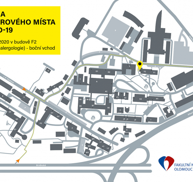 Odběrové místo ve Fakultní nemocnici Olomouc se přesunulo