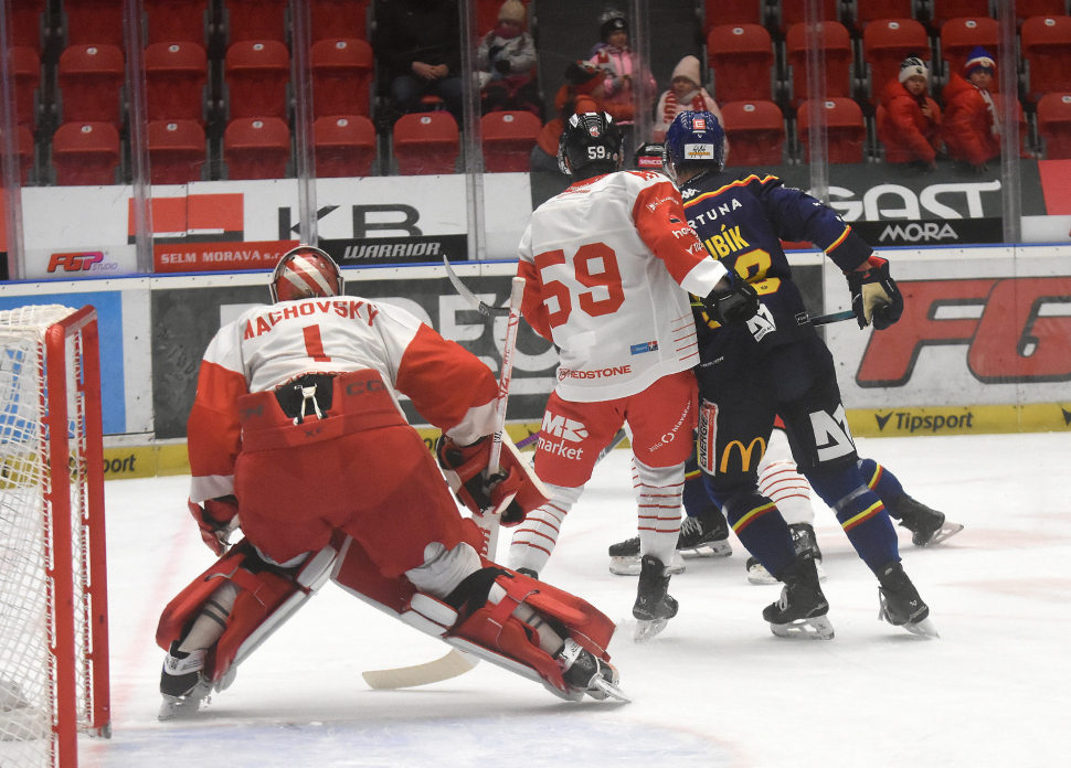 Hokejistům HC Olomouc se povedlo zvítězit v Brně