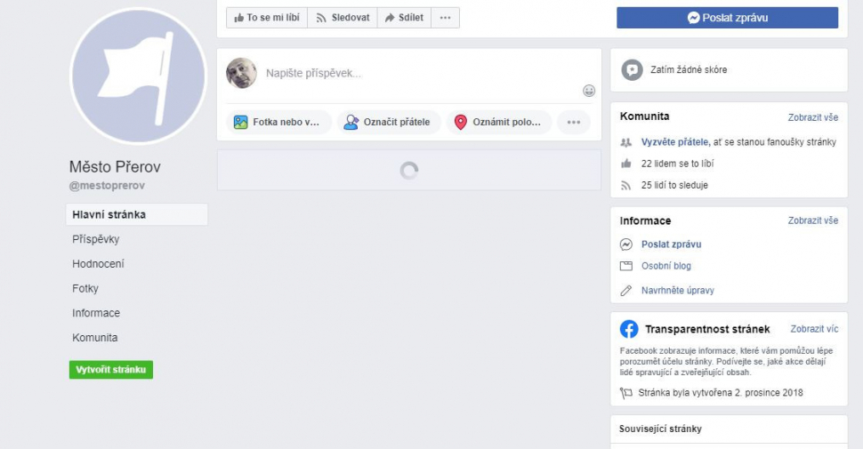 Out Of Time. Město Přerov si konečně pořídilo facebook